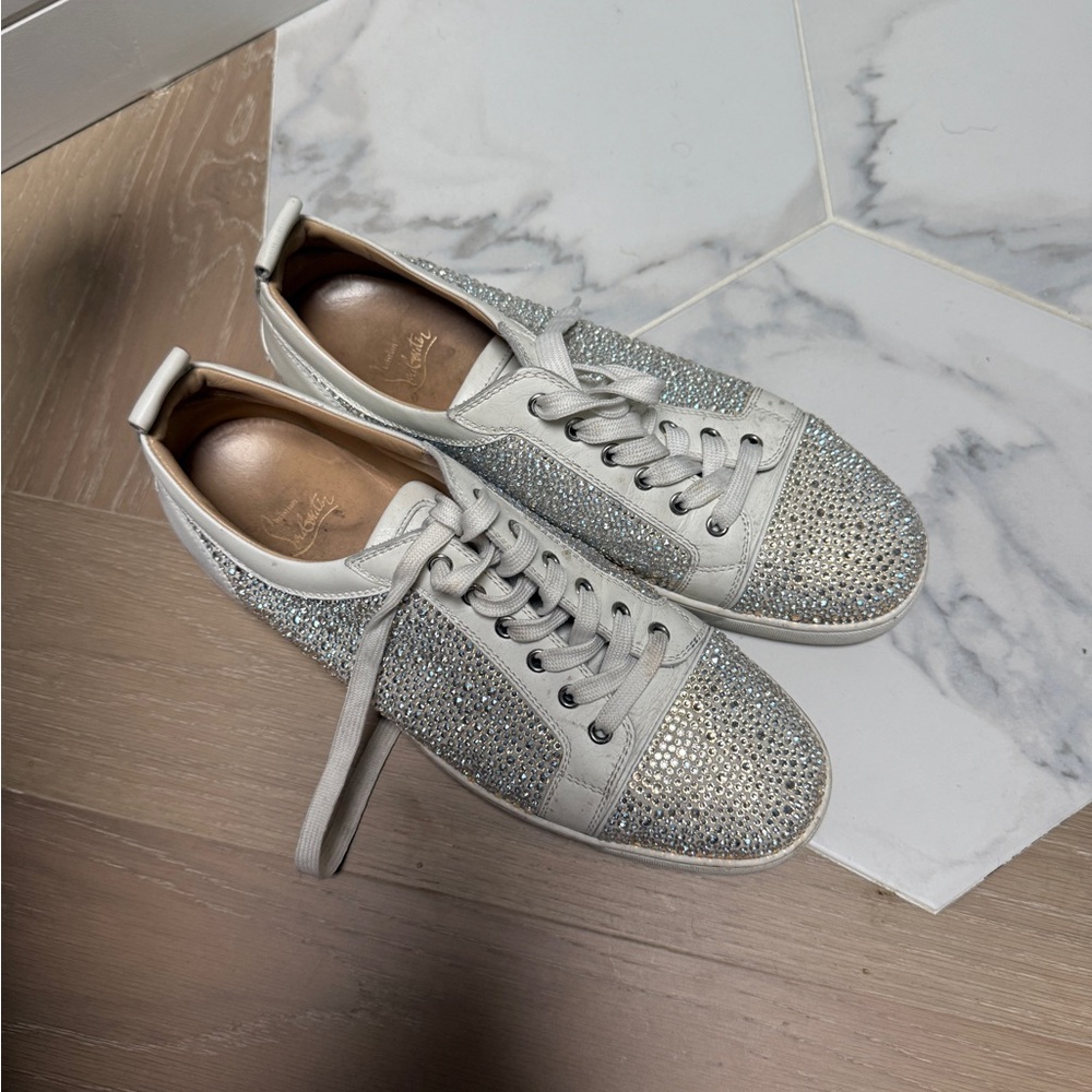Men’s Christian Louboutin Silver Swarovski crystal Sneakers